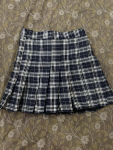 Pleated Plaid Mini Skirt
