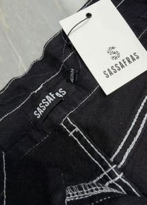 Black Paperbag Waist Shorts