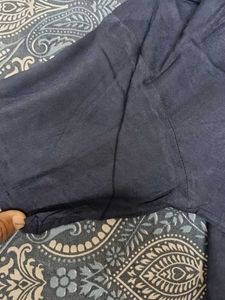 Navy Blue Button-Up Top
