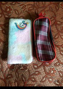 Cute Rainbow Unicorn Plush Pouch