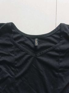 Stylish Black Top with Flutter Sleeves