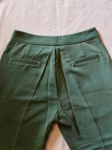 Teal Cropped Formal Trousers