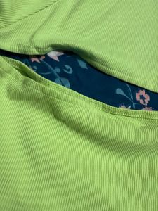 Lime Green Cut-Out Long Sleeve Top