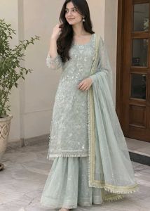 Embellished Pakistani Eid Kurta and Palazzo Set