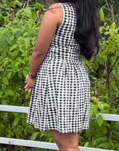 Chic Black &amp; White Gingham Dress