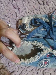 Denim Lace-Up Sneakers
