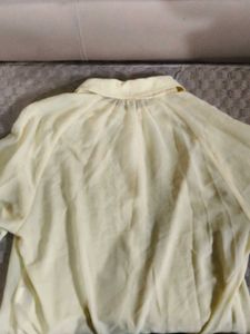 Light Yellow Collared Button-Up Blouse