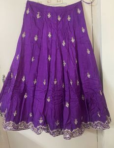 Vibrant Purple Embroidered Ethnic Skirt