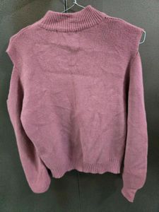 Mauve Cold Shoulder Knit Top