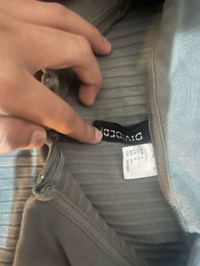 Ribbed Polo Top - Olive Green