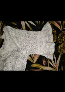 Chic White Lace Peplum Top