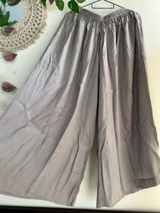 Ash Grey Embellished Neckline Suit pallazo set