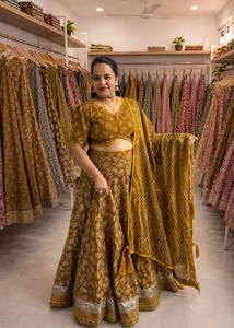 Designer Mustard Yellow Lehenga Choli Set