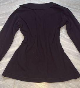 Tommy Hilfiger Black Long Sleeve Polo Top