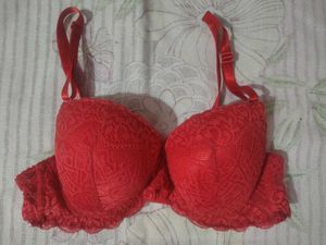 Bridal Red Lace Push-Up padded Bra net