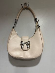 Cute Cream Bow Hobo Bag