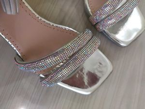 Silver Block Heels