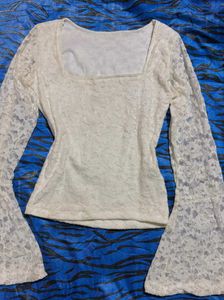 ✨️Elegant Lace Bell Sleeve Top