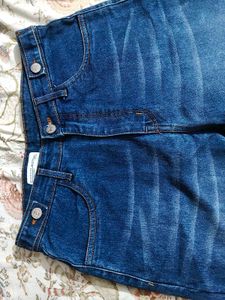Wide Leg Blue Denim Jeans