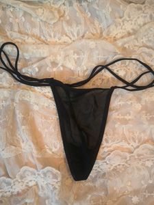 Sheer Black Thong