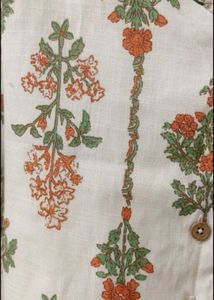 White Kurta with Floral Print