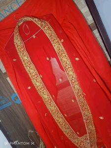 Stunning Red &amp; Gold Embroidered Kurta Set