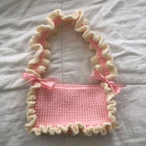 Handmade Crochet Ruffle Bag