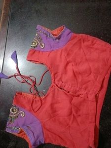 pink and purple shade Saree