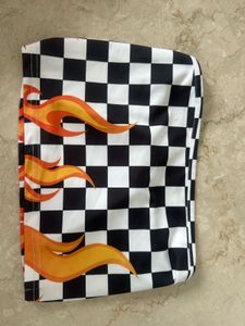 Checkerboard Flame Tube Top