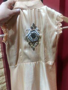 Long Up And Down Kurti With Hand Work