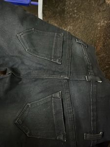 Black Denim Jeans with Side Stripe