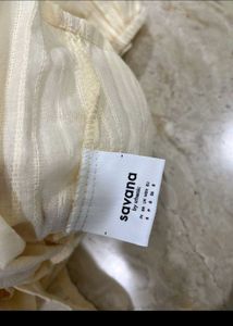 Cream Puff Sleeve Tie-Front Top