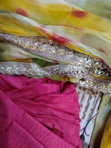 Yellow Kurta Set with Embellished Neckline