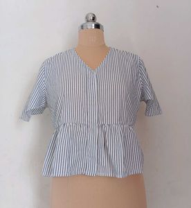 Striped Peplum Top