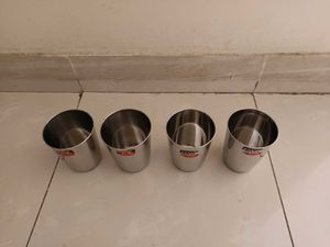 Set of 4 Stainless Steel Glasses
