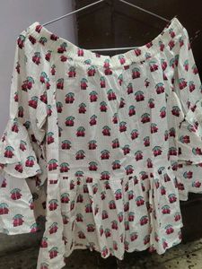Boho Off-Shoulder Printed Top