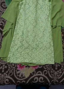 Lace Worked Green Dress