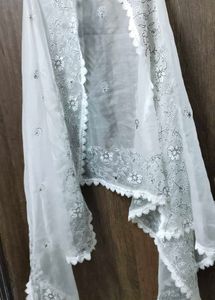 Elegant White Chikankari Kurta Set
