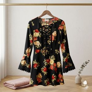 Black Floral Print Dress