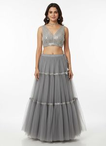 Grey Lehenga Choli Set