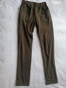 Olive Green Casual Pants
