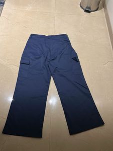Off Duty Wide Leg Navy Cargo Pants