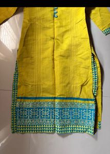 Yellow &amp; Blue Ethnic Kurta Set