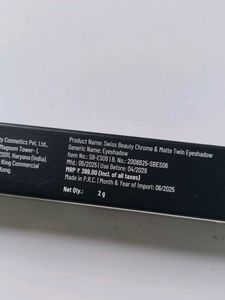 Swiss Beauty Chrome &amp; Matte Twin Eyeshadow