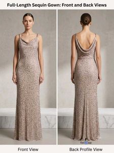 Elegant Sequin Full-Length Gown