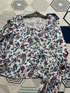 Floral Print Button-Up tops