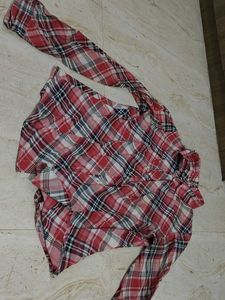 Red Plaid Long Sleeve Shirt