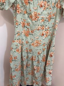 Floral Puff Sleeve Sweetheart Dress