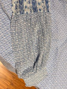 Blue Printed Tassel Kurta