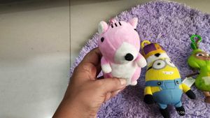 Cute Pink Animal Plush Toy Keychain